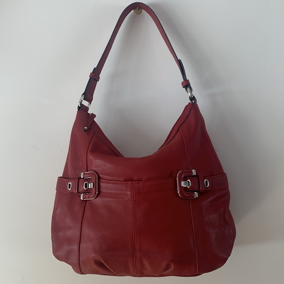 NWOT Tignanello red genuine leather hobo lab - Picture 2 of 8